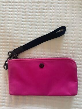 lululemon athletica Hot Pink Wristlet with Black Strap